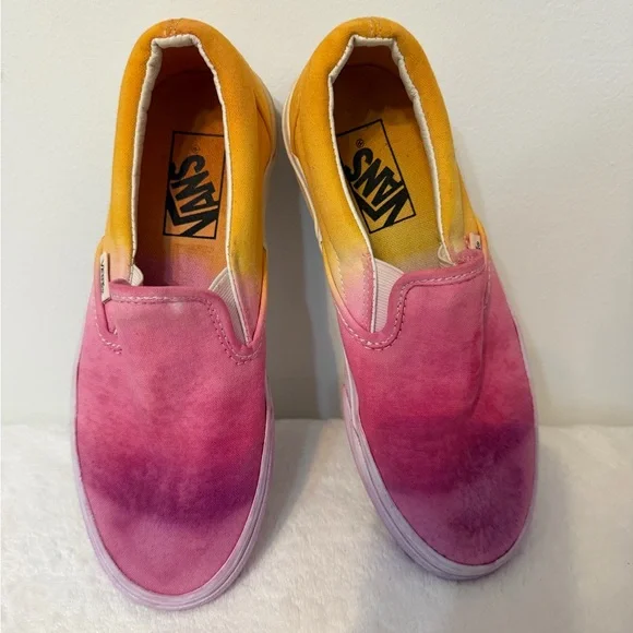Vans Size 6 Classic Slip-On Pink Yellow Ombré - Picture 9 of 10